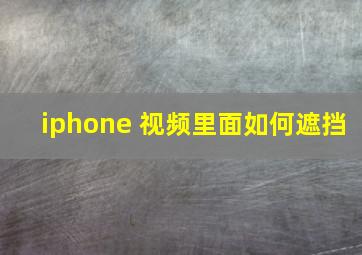 iphone 视频里面如何遮挡